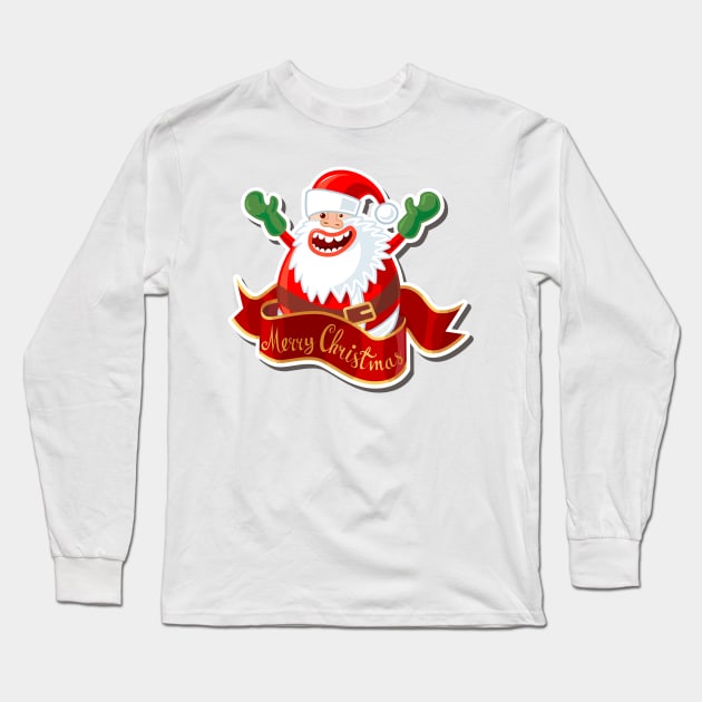 Marry Christmas Santa Long Sleeve T-Shirt by DavorrArt